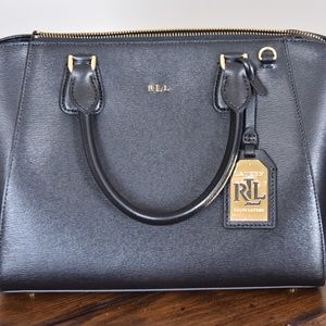 Lauren Ralph Lauren Large Satchel Black with Dust Bag
